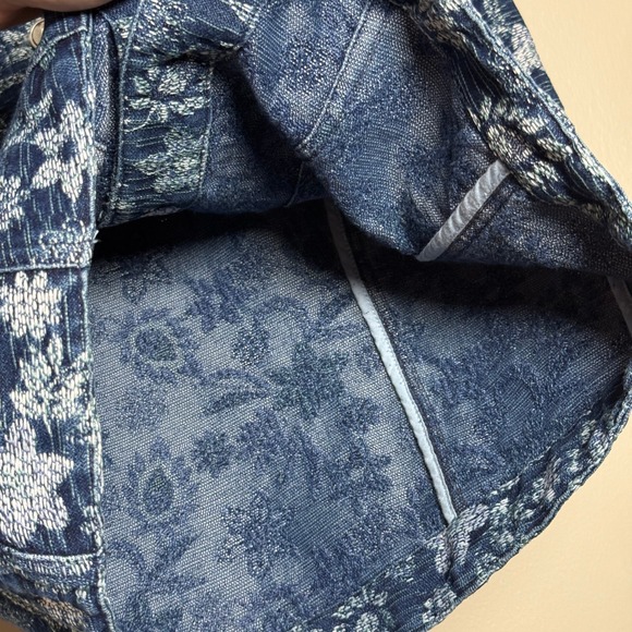 Coldwater Creek VTG Womens Denim Tapestry Vest S Blue Floral Cotton Grandmacore - Picture 8 of 9